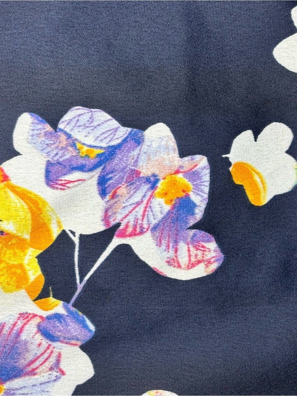 A New Day Navy Blue Floral Satin Blazer Jacket - Picture 5 of 5